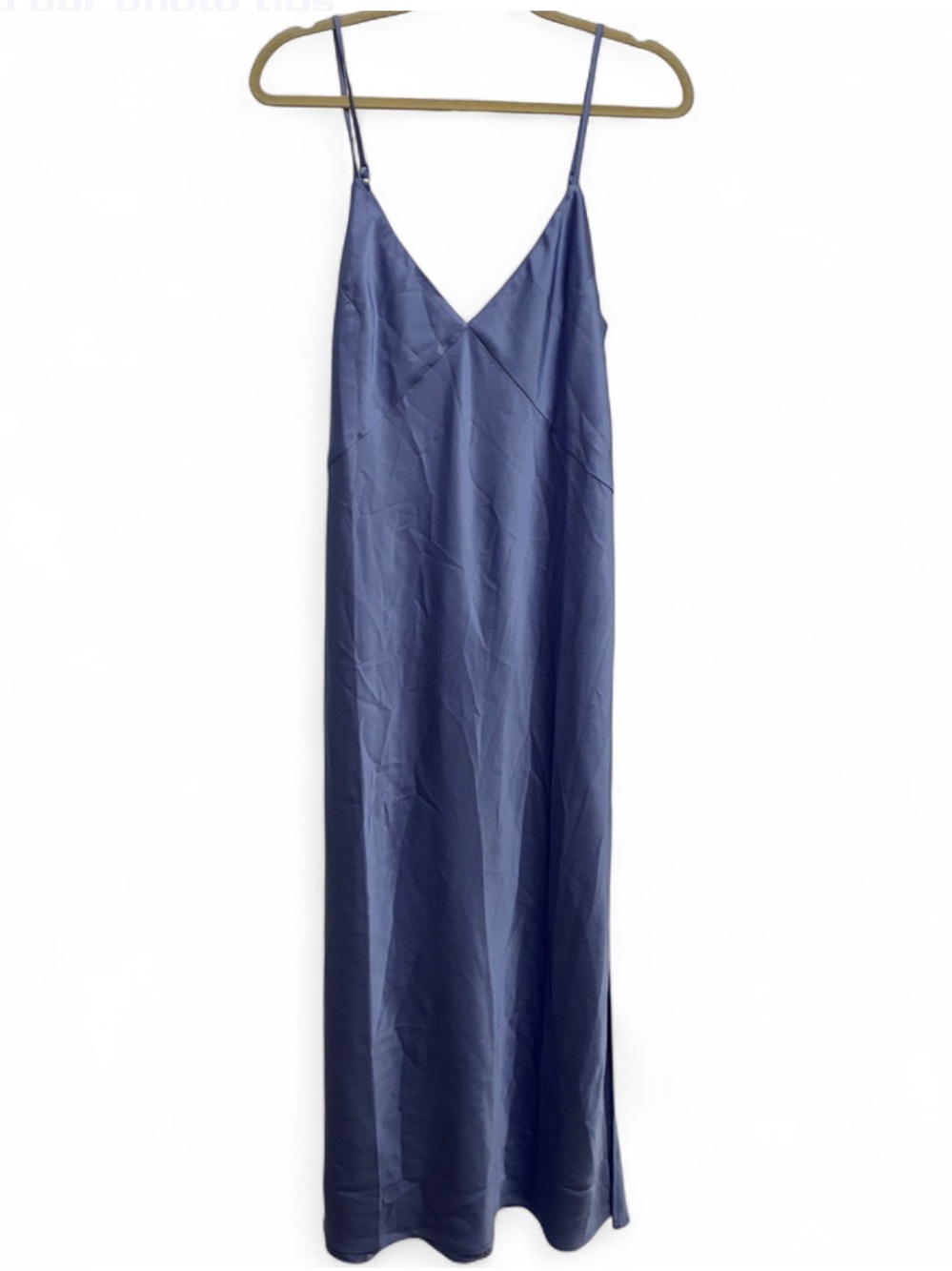 NWT A New Day Light Blue Slip Maxi Dress with Spaghetti Straps
